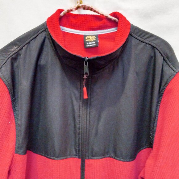 Red & Black Athletic Works Fleece Zip Front Warm Jacket Size XL (46-48) T-370 - Picture 4 of 9